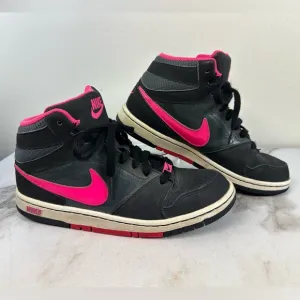 Nike Girls' GS Prestige IV High Black Pink Basketball Shoes Sneakers, Sz 7Y