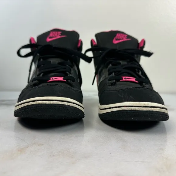 Nike Girls' GS Prestige IV High Black Pink Basketball Shoes Sneakers, Sz 7Y