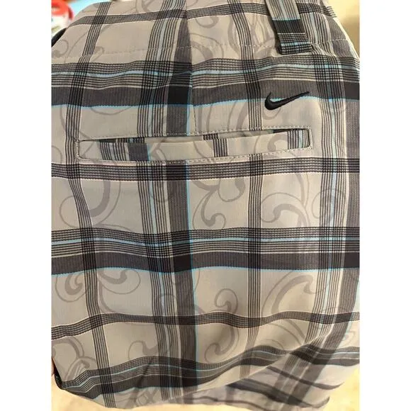 Nike Golf Dri-Fit Plaid Scroll Skort Gray/Blue/Black Size 6 BOGO