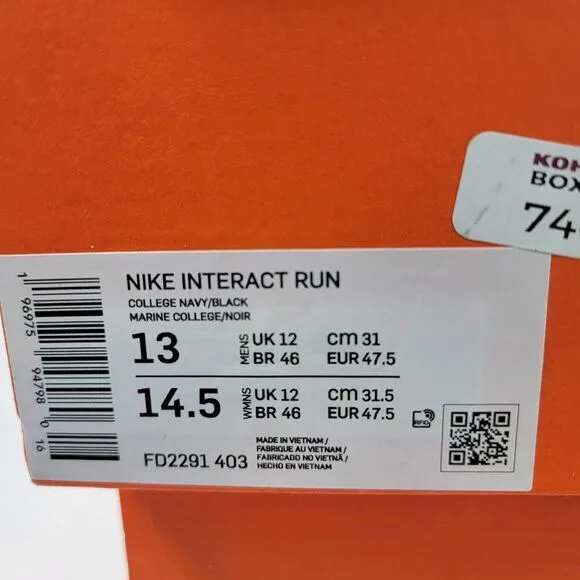 Nike Interact Run Running Shoes Men's US 13 FD2291-403 College Navy/Black