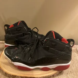 Nike Jordan 6 Rings Black Varsity Red Size 12 rare 322992-062 Basketball Shoe