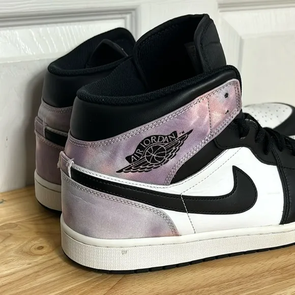 NIKE Jordan Air Jordan 1 Mid SE DM1200 001 Tie-Dye Purple white black size 14