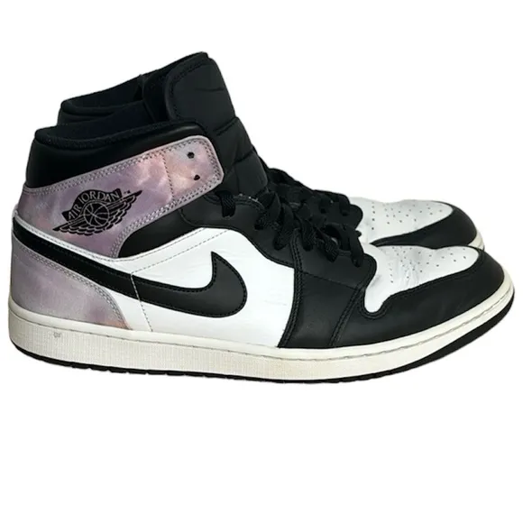 NIKE Jordan Air Jordan 1 Mid SE DM1200 001 Tie-Dye Purple white black size 14