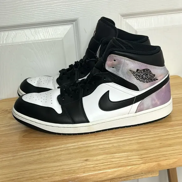 NIKE Jordan Air Jordan 1 Mid SE DM1200 001 Tie-Dye Purple white black size 14