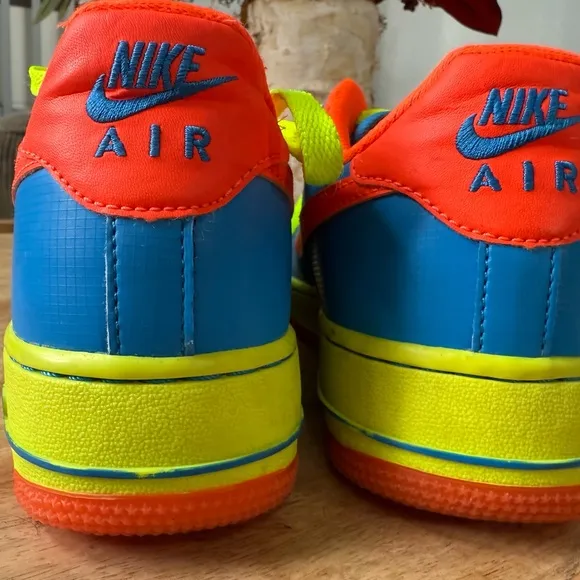 Nike Kids' Blue and Orange Air Force 1 Sneakers