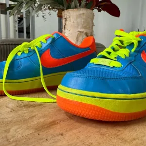 Nike Kids' Blue and Orange Air Force 1 Sneakers