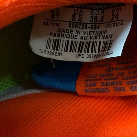 Nike Kids' Blue and Orange Air Force 1 Sneakers