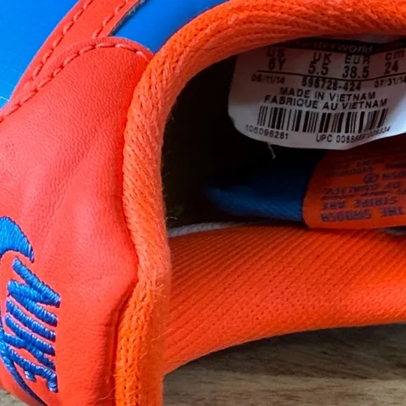 Nike Kids' Blue and Orange Air Force 1 Sneakers