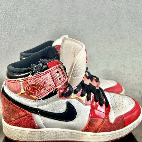 Nike Kids' Jordan 1 Retro High OG Spider-Man Across the Spider-Verse 5.5Y Shoes