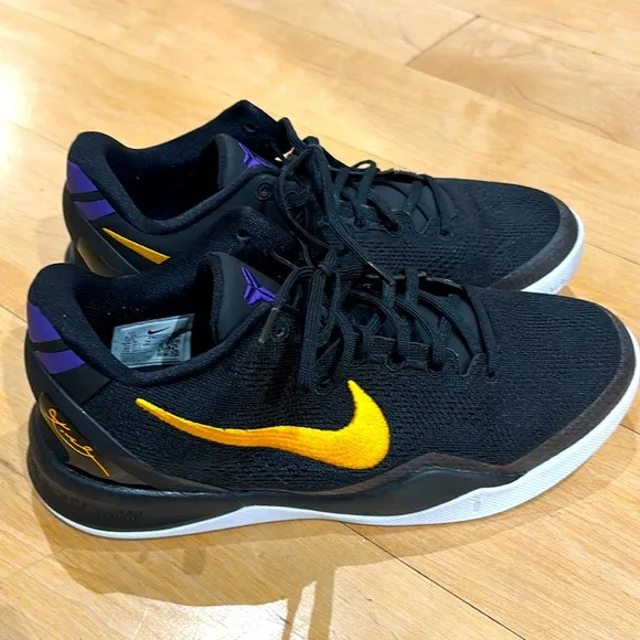 Nike Kids' Kobe 8 Protro Black and Gold Basketball Shoes