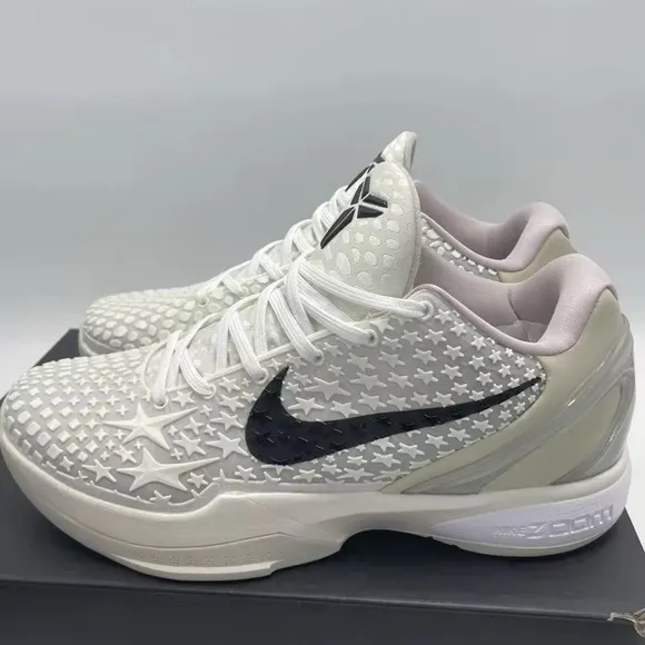 Nike Kobe 6 Proto “All-Star Sail” basketball shoes in white and black and white
