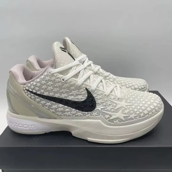 Nike Kobe 6 Proto “All-Star Sail” basketball shoes in white and black and white