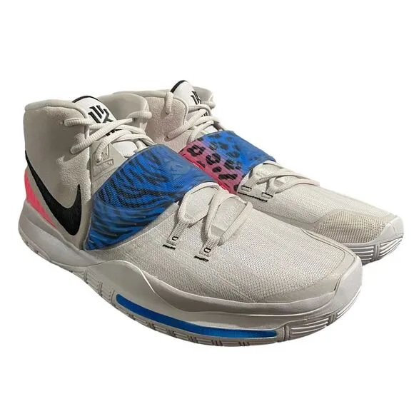 Nike Kyrie 6 Vast Grey Pink Black Animal Print Basketball Shoes Men's Size 17‎