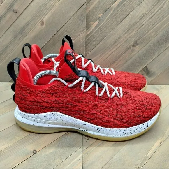 Nike LeBron 15 Low Basketball Shoes Men Size 14 University Red Athletic Sneakers