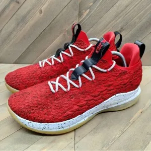 Nike LeBron 15 Low Basketball Shoes Men Size 14 University Red Athletic Sneakers