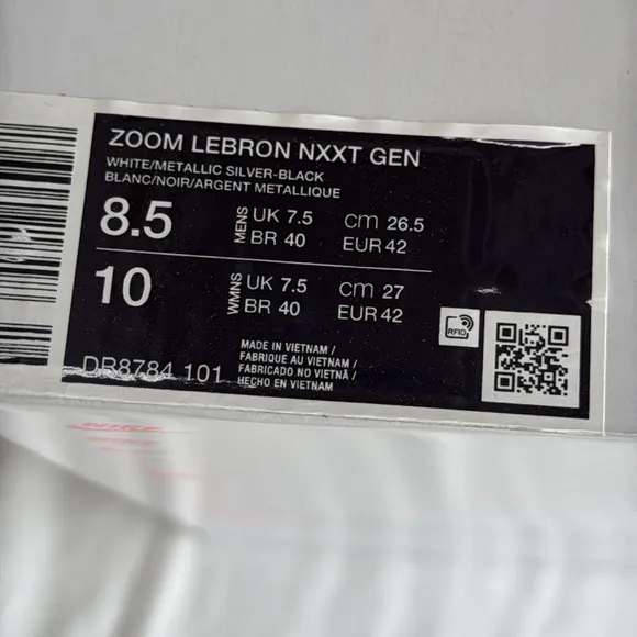 Nike Lebron NXXT Gen White Metallic Silver Nexxt Generation DR8784 101 Mens