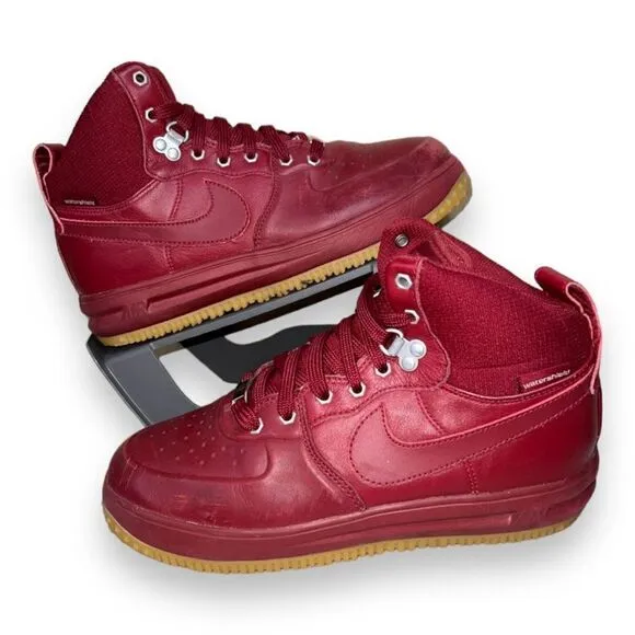 Nike Lunar Force 1 Sneaker Boots Dark Obsidian Red 706803-600 Youth 7 Women 8.5