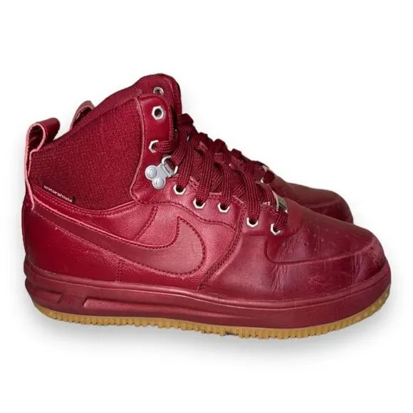 Nike Lunar Force 1 Sneaker Boots Dark Obsidian Red 706803-600 Youth 7 Women 8.5