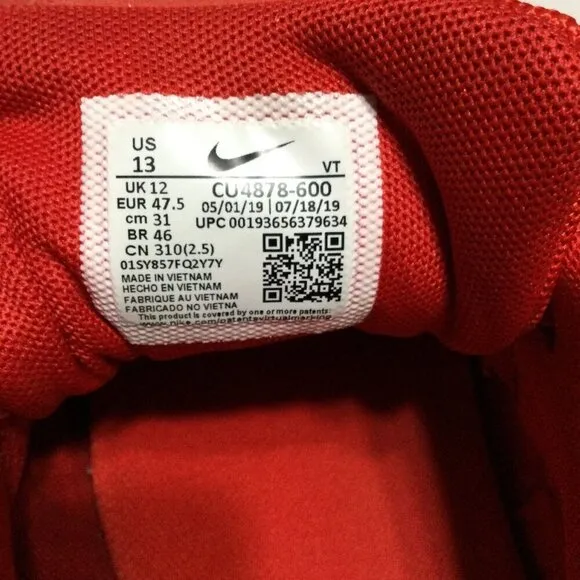 Nike Mens Air Max 200 Mens Red Lace Up Low Top Running Shoes Sneakers Size 13