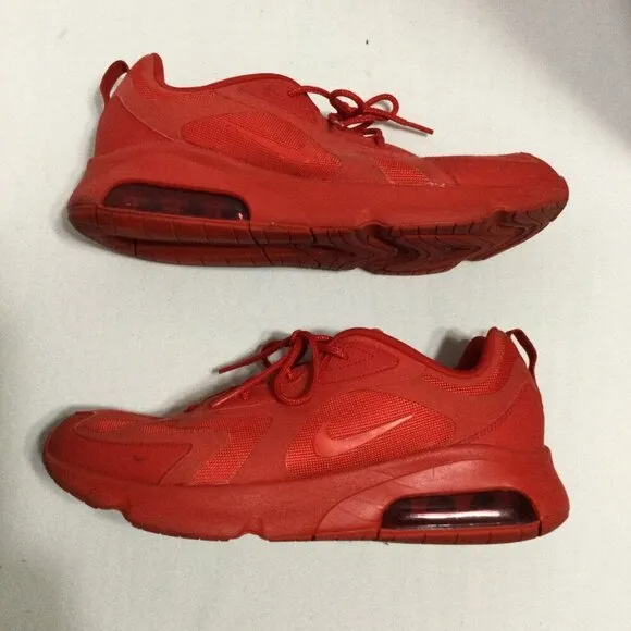 Nike Mens Air Max 200 Mens Red Lace Up Low Top Running Shoes Sneakers Size 13