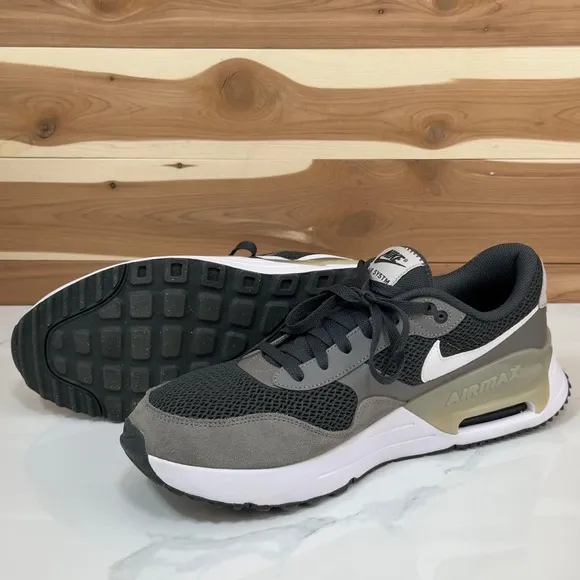 Nike Men's Air Max SYSTM Athletic Running Sneakers Dark Smoke Grey White Sz 12