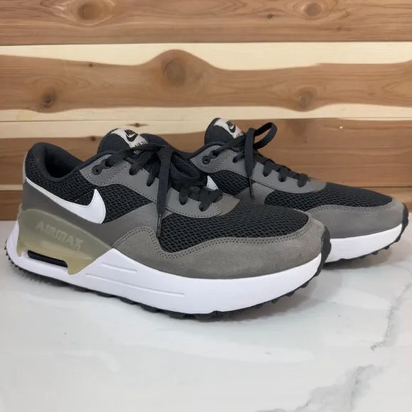 Nike Men's Air Max SYSTM Athletic Running Sneakers Dark Smoke Grey White Sz 12