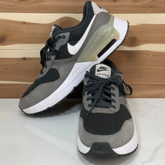 Nike Men's Air Max SYSTM Athletic Running Sneakers Dark Smoke Grey White Sz 12