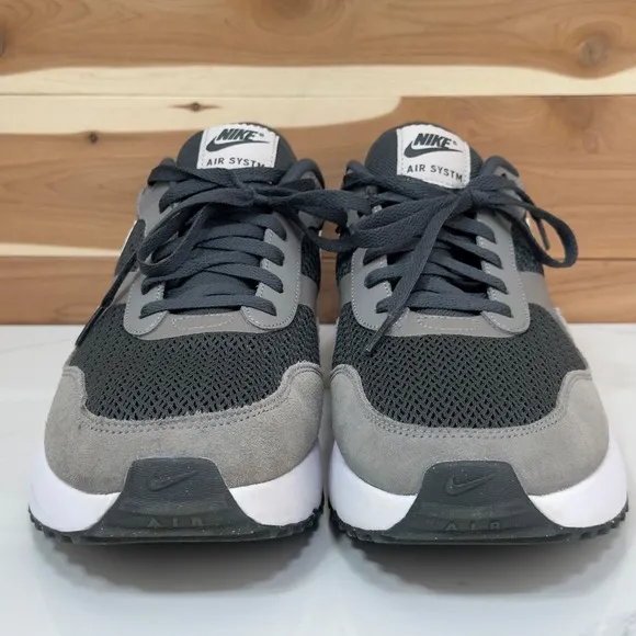 Nike Men's Air Max SYSTM Athletic Running Sneakers Dark Smoke Grey White Sz 12