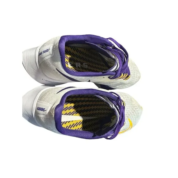 Nike Men's Air Zoom Pegasus 37 LSU Tigers Size 7.5 2020 Running Shoes White #133