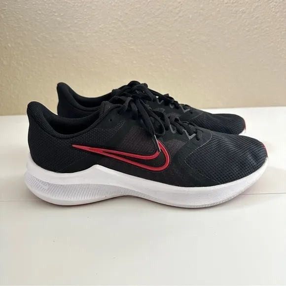 Nike Men's Downshifter 11 Black/Red-White Style CW3411-005 Shoes sz 9.5