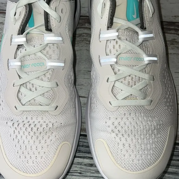 Nike Men's React Miller 2 Platinum Tint/DynamicTurquoise-White Size 10 NWOT