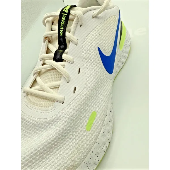 Nike Mens Revolution 5 Running Shoes Blue White Low Top Cross Fit Jogging Sz 14