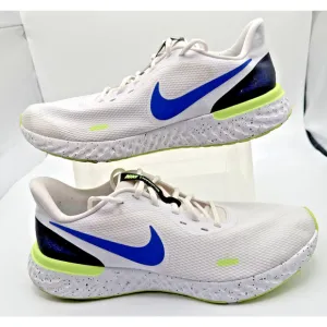 Nike Mens Revolution 5 Running Shoes Blue White Low Top Cross Fit Jogging Sz 14