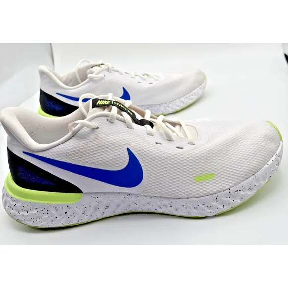Nike Mens Revolution 5 Running Shoes Blue White Low Top Cross Fit Jogging Sz 14
