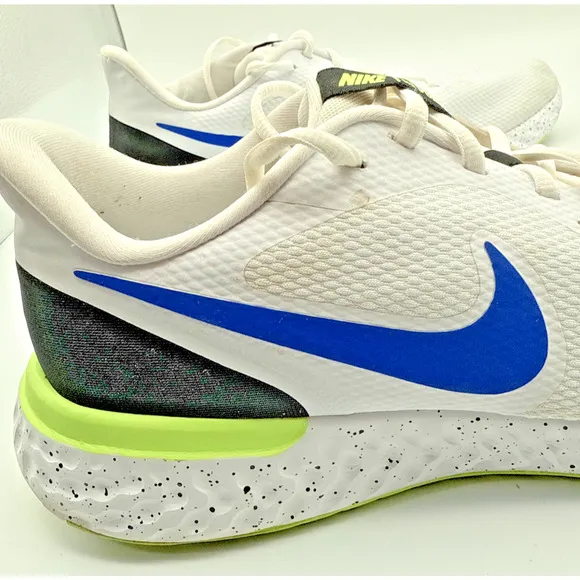 Nike Mens Revolution 5 Running Shoes Blue White Low Top Cross Fit Jogging Sz 14