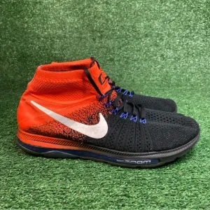 Nike Men's Zoom All Out Flyknit Running Shoes Black/Crimson 844134-008 Size 10