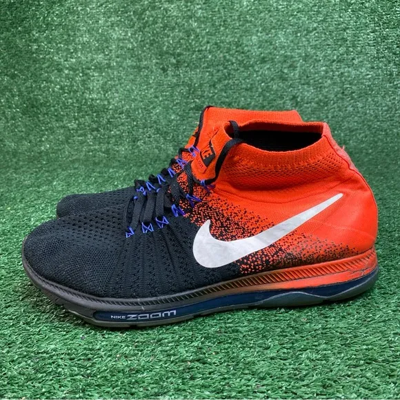 Nike Men's Zoom All Out Flyknit Running Shoes Black/Crimson 844134-008 Size 10