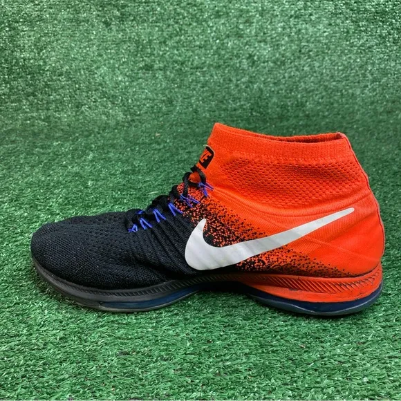 Nike Men's Zoom All Out Flyknit Running Shoes Black/Crimson 844134-008 Size 10