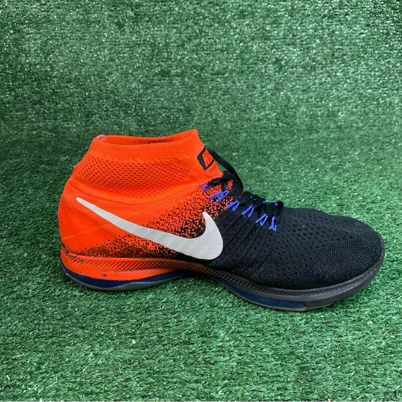 Nike Men's Zoom All Out Flyknit Running Shoes Black/Crimson 844134-008 Size 10