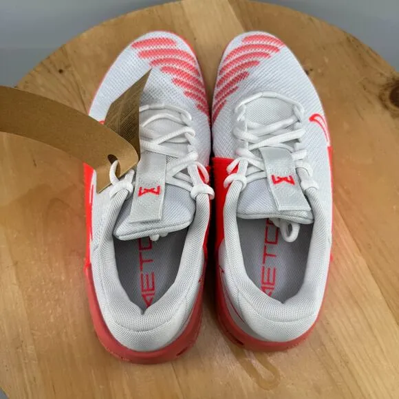 Nike Metcon 9 Womens Size 9 Shoes White Bright Crimson Athletic Sneaker Crossfit