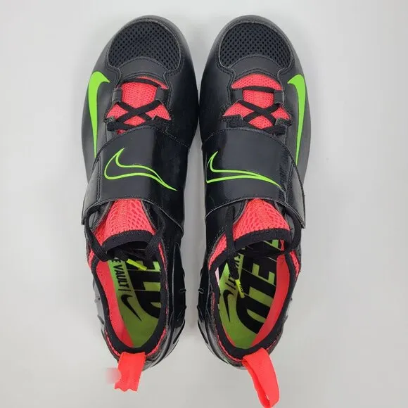 Nike Pole Vault Track &amp; Field Men's Black/Green Shoes 317404-036 US Size 9