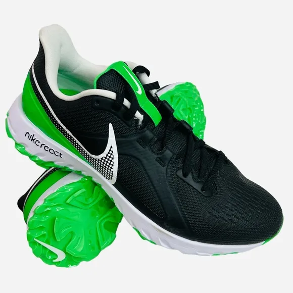 Nike React Infinity Pro Golf Shoes Black /Green CT6620-001 Mens Size 8