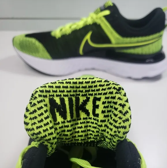 Nike React Infinity Run FlyKnit 2 Volt Black Running Training Sneakers Men's 13