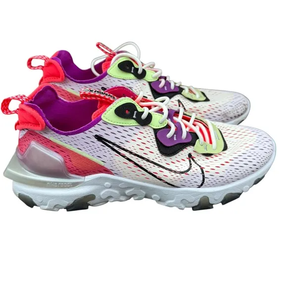 Nike‎ React Vision Barely Volt Laser Crimson Men's Running Shoes Size 10.5