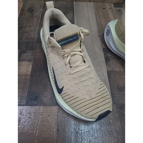 Nike ReactX Infinity Run 4 Running Shoes Comfort Cushioning US 12.5 Beige