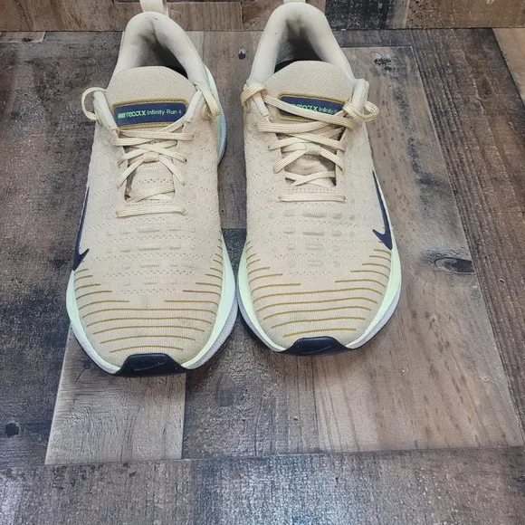 Nike ReactX Infinity Run 4 Running Shoes Comfort Cushioning US 12.5 Beige