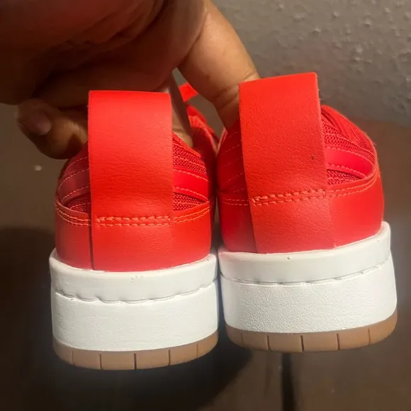 Nike Red and White Athletic Shoes Dunk Low Disruptive fits kids size 4.5 new