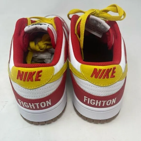Nike Red White Lace Up Dunk Low Retro USC Low Top Sneakers Shoes Size 12