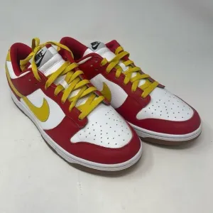 Nike Red White Lace Up Dunk Low Retro USC Low Top Sneakers Shoes Size 12
