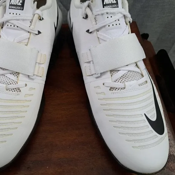 Nike Romaleos 3 852933-100 White/Black CrossFit Men Weightlifting Shoes Sz 15